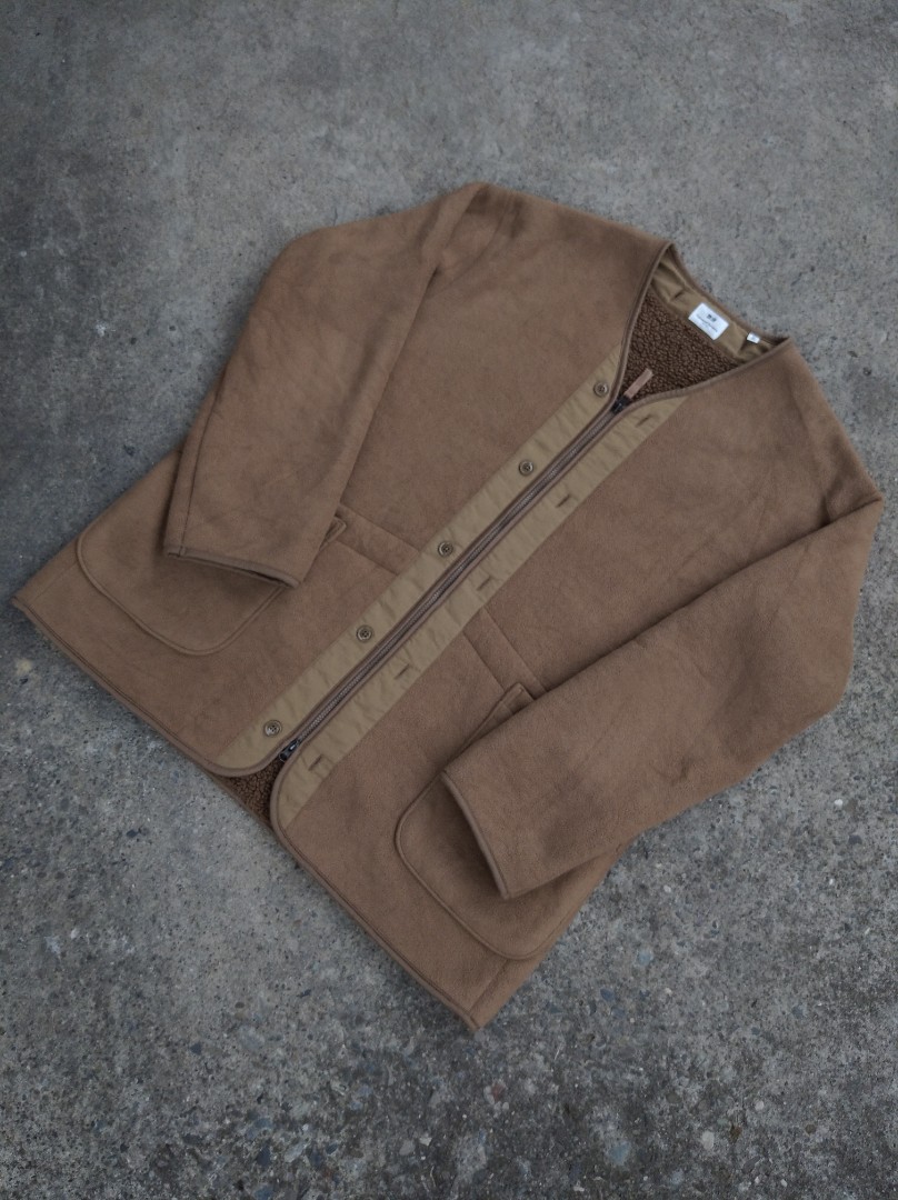 Uniqlo engineered garments fleece collarless coat online