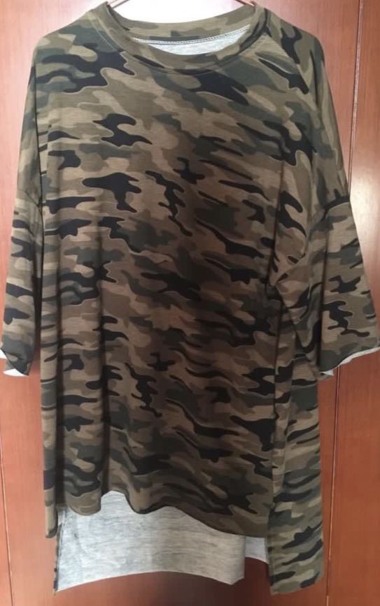 Very oversized army t shirt, Fesyen 