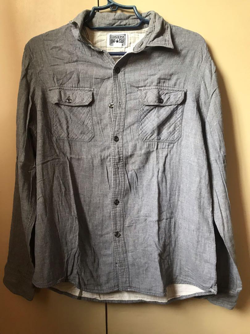 Converse one star button down shirt hot sale