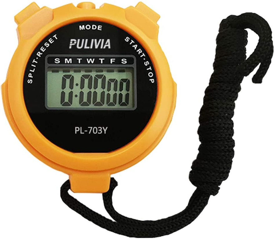  PULIVIA Sports Stopwatch Timer Single Lap Split Digital  Stopwatch for Coaches Swimming Running Sport Training Stopwatch, Black :  Sports & Outdoors