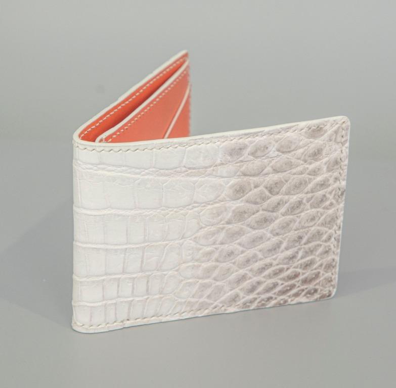 White Genuine Crocodile Leather Wallet