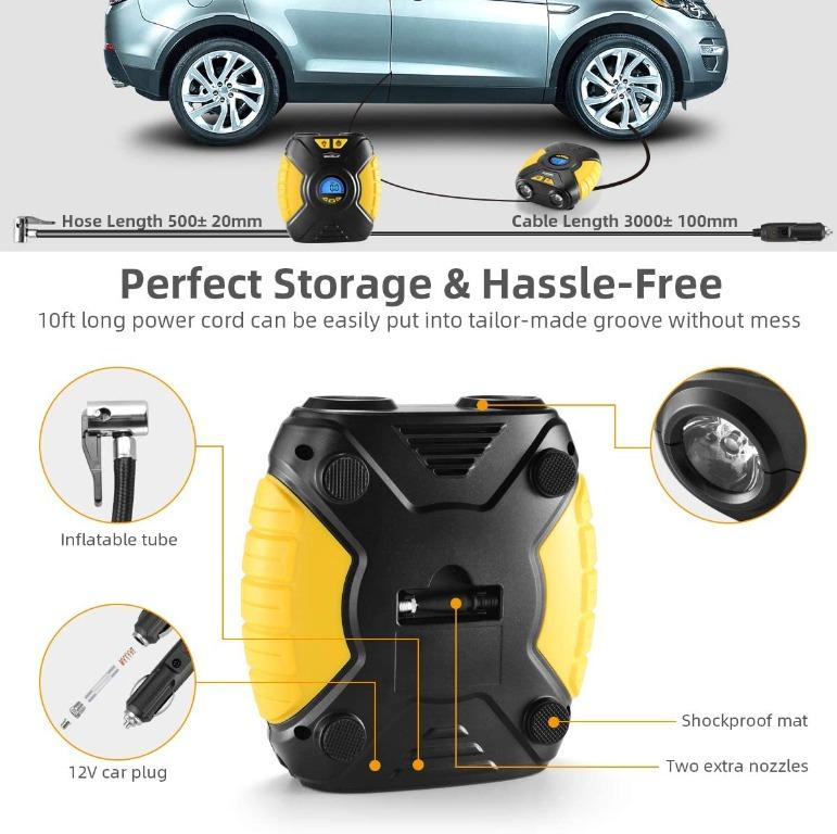 WindGallop Digital Car Tyre Inflator Air Tool Portable Air Compressor