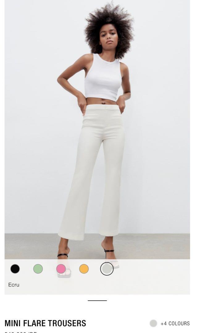 Z A R A - Mini Flare Trouser Ecru/White 