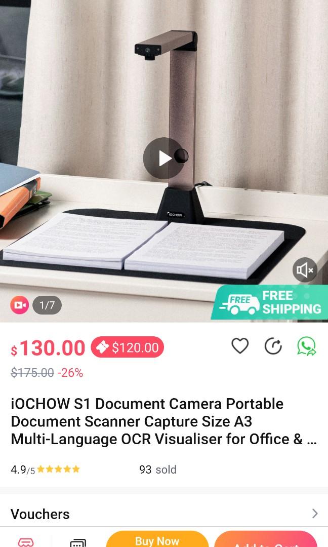 [10/10] IOCHOW PC Document Scanner S1, Visualizer, Computers & Tech
