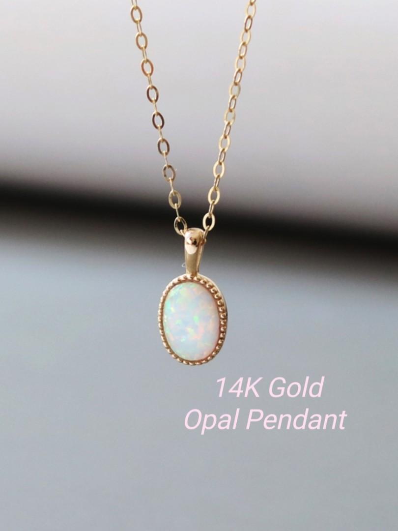 Gold opal necklace shop
