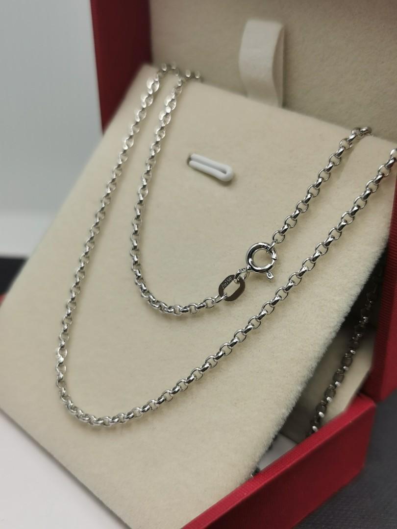 18K White Gold Chain 18K White Gold Rolo Chain Women s Fashion