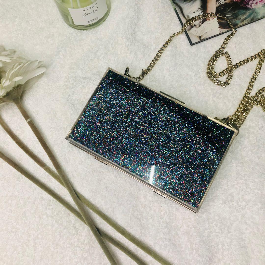 Acrylic Box Clutch (Glitter), Women's Fashion, Bags & Wallets, Clutches