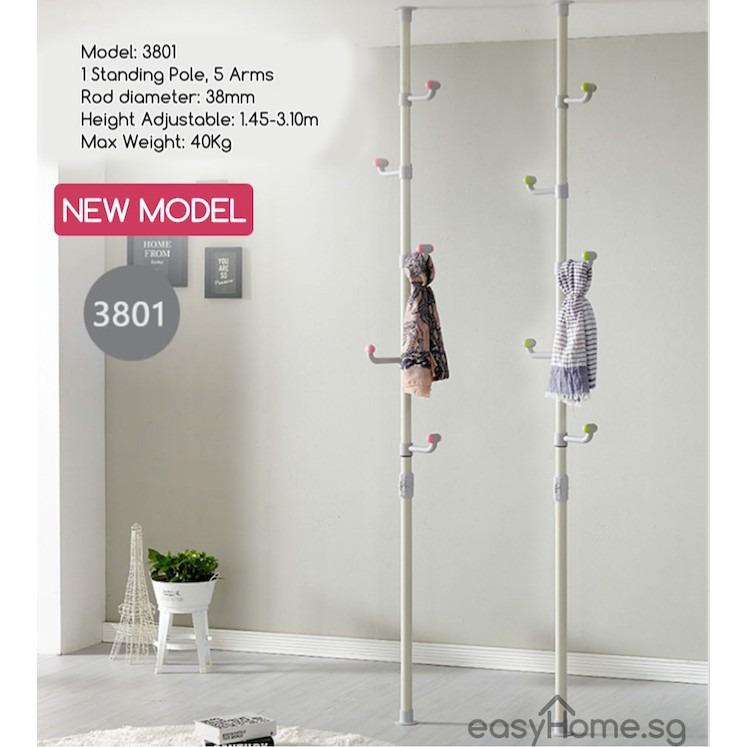 ALL Korean Standing Pole Clothes Rack Coat Stand Drying Shelving