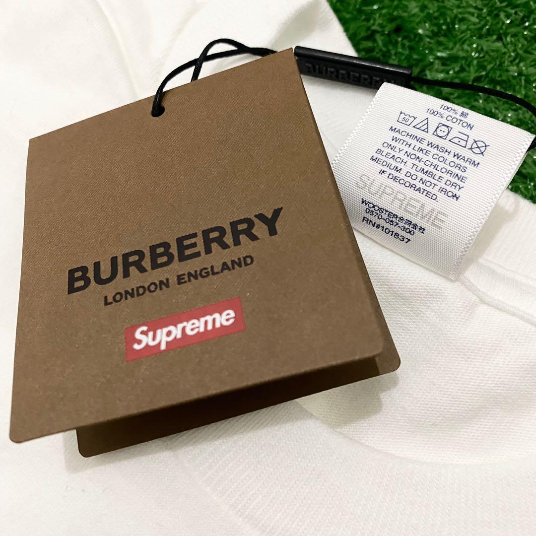 Authentic BURBERRY LONDON X SUPREME 'Box Logo' S/S '22 W/T, Luxury, Apparel  on Carousell