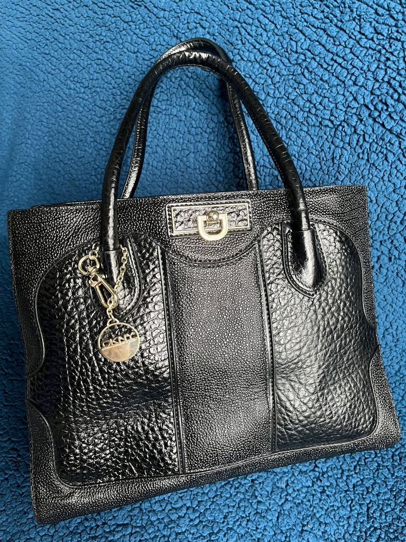 Dkny Saffiano Leather Shiny Black Speedy Purse Bag Tote Satchel Black - DKNY  bag - | Fash Brands
