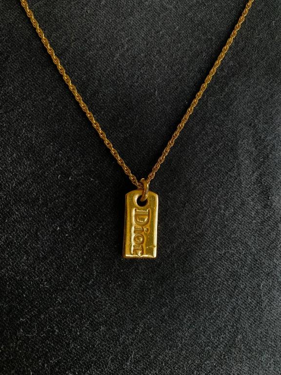 Dior tag on sale necklace gold