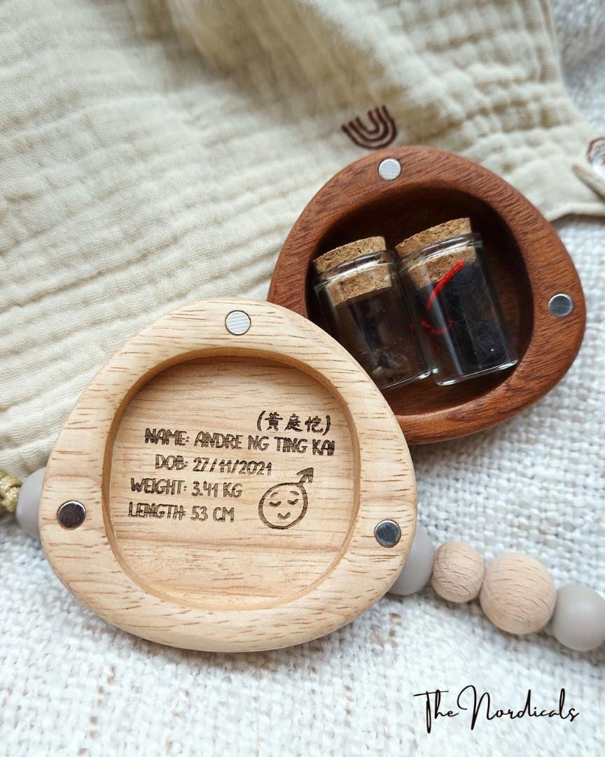 Baby Keepsake Box Umbilical Cord & Fetal Hair Ultrasound Engraving