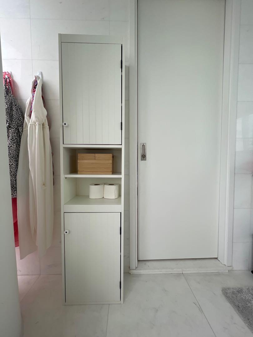 Bathroom Storage, IKEA, white LILLANGEN high Furniture & Home