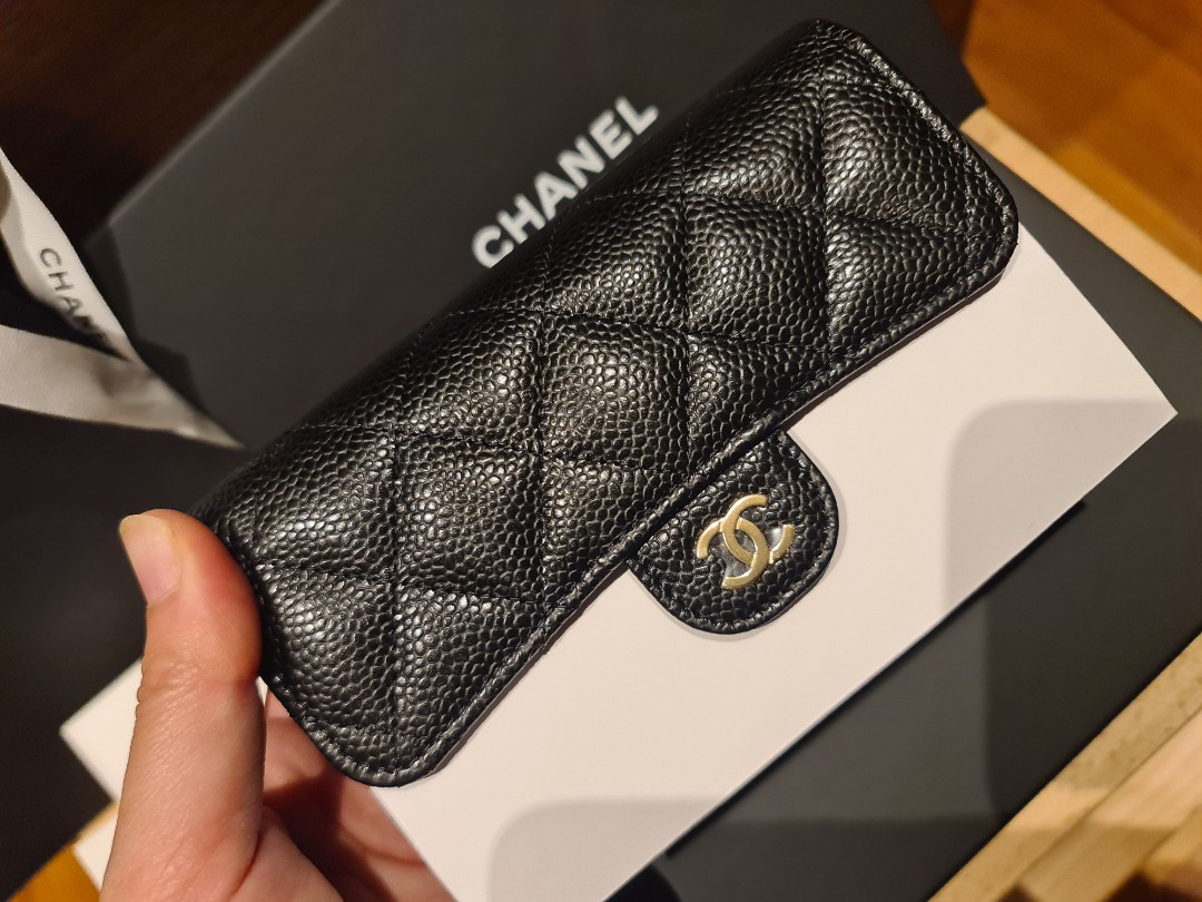 BnIB chanel black caviar classic flap wallet medium size