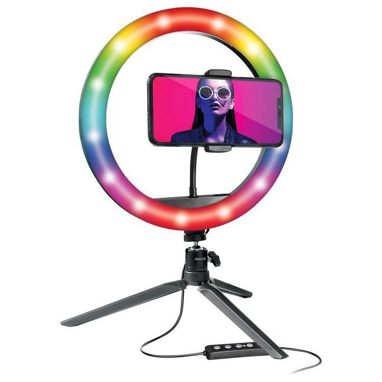 Bower 10” RGB ring light (Category: Lighting & Studio Equipment) located in Naga. Submitted by lailanietan (Listing ID 1167080707, Image 3). Description: Selfie Kit Description The Bower 10” RGB Selfie Ring Light Studio Kit is the supreme creators kit. Transforming your smartphone into a professional photo Studio Make videos for all occasions and settings. Whether in the morning or evening you can capture quality picture at any time. the kit is i