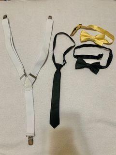 Boys necktie , suspenders and bow ties