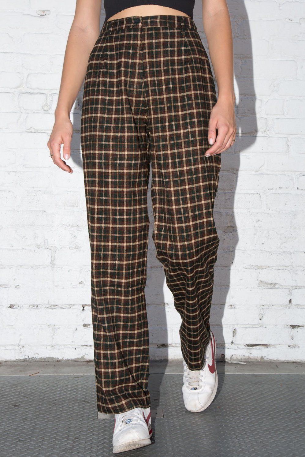 brandy melville amelia plaid pants, Women's Fashion, Bottoms, Other
