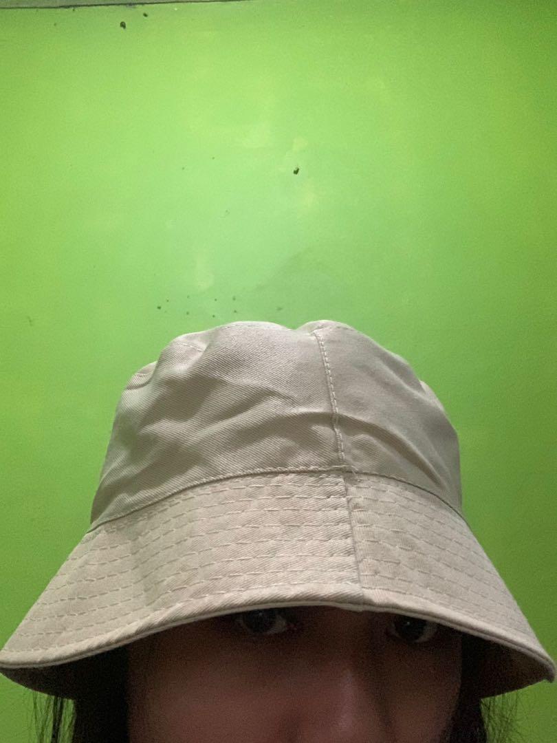 Bucket hat polos khaki, Fesyen Wanita 