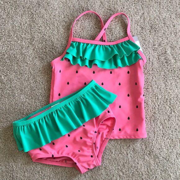 Carter s two piece swimsuit UPF 50 sun protection watermelon
