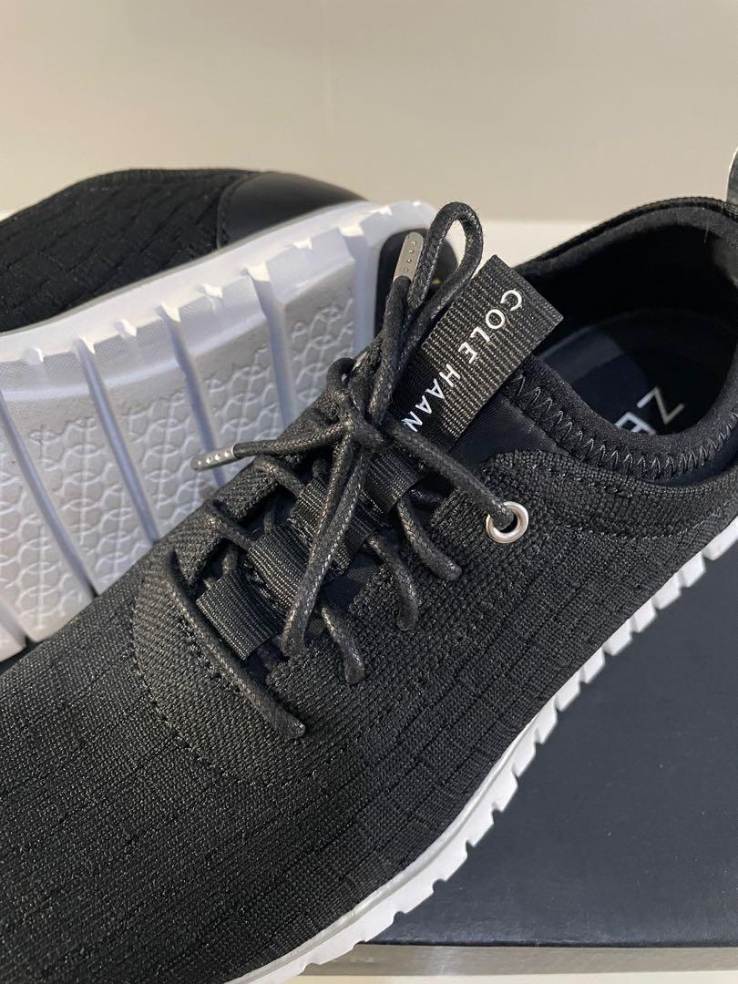 Cole Haan Black Knit Leather Oxford Shoes