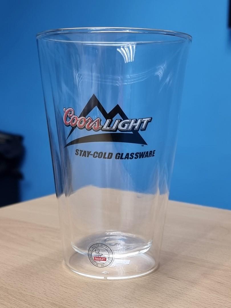Coors Light Double Walled Glass (Category: Coffee & Tea Tableware) located in Quezon City. Submitted by chud88 (Listing ID 1167070682, Image 1). Description: - double layer glass structure - unique rfs: decluttering meet-up: cubao area = weekends pasig kapitolyo = weekdays mailing and delivery: lalamove or grab @ buyers expense.