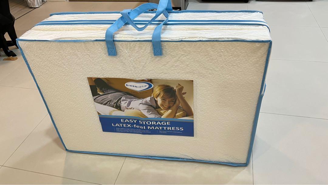 Dreamland easy storage premium foldable latex mattress. Katil lip Tilam, Furniture & Home Living
