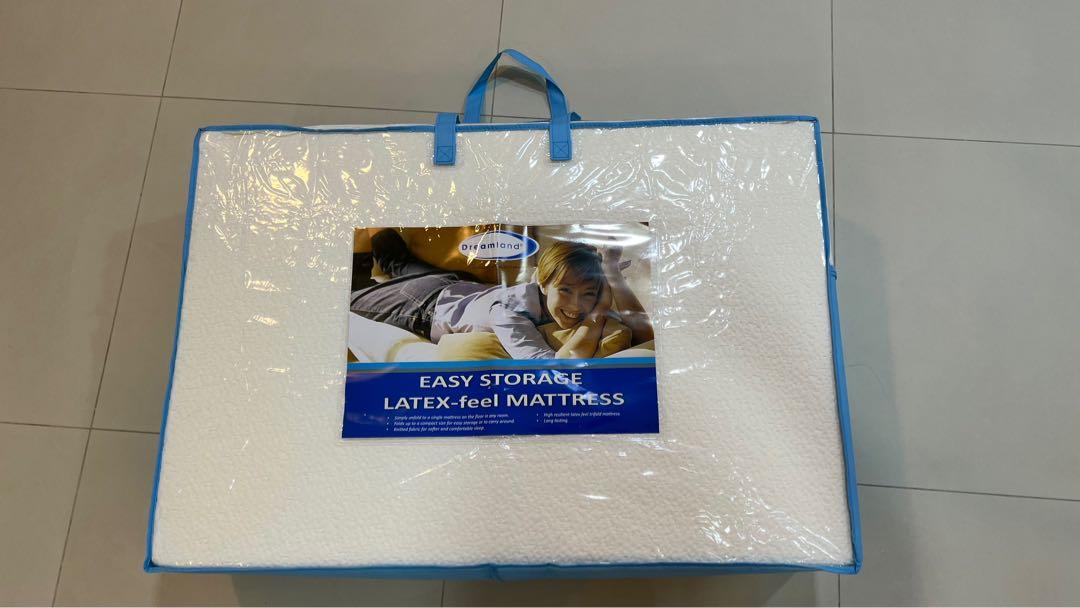 Dreamland easy storage premium foldable latex mattress. Katil lip Tilam, Furniture & Home Living