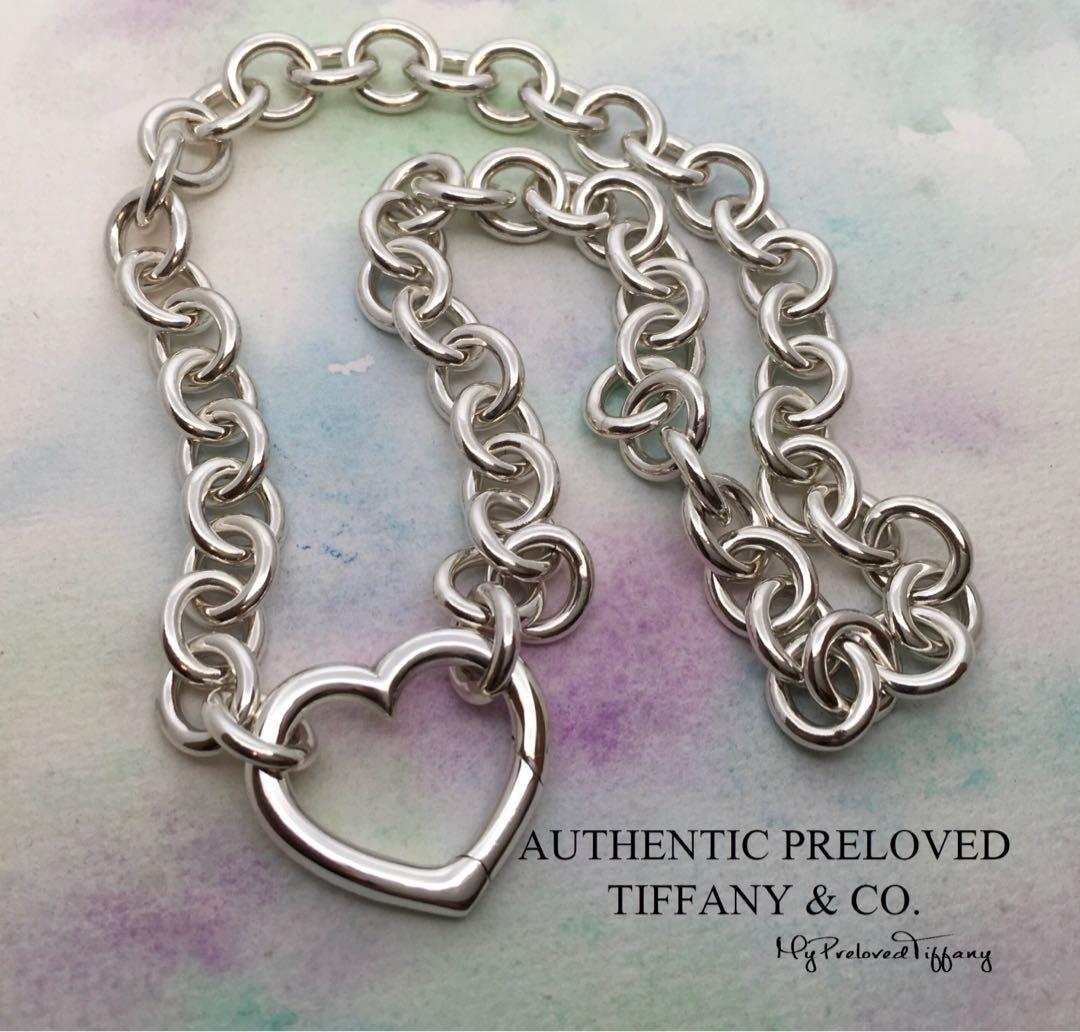 Tiffany link necklace 2025 with heart clasp