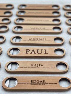 Fathers day Gift Bottle Opener Wood Engrave