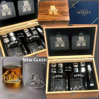 Fathers Day Gift Whiskey Set Personalized Glass Coaster