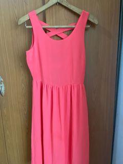 Forever21 salmon pink midi dress