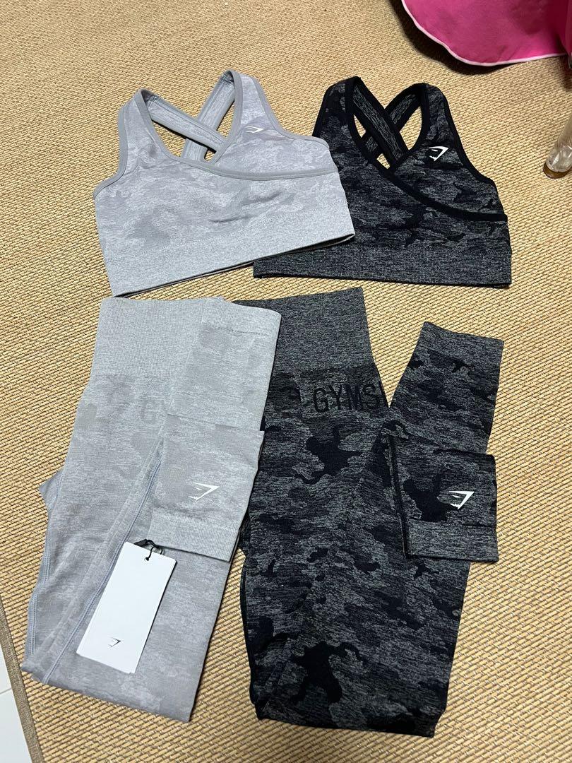 Camo Seamless Sports Bra - Grey