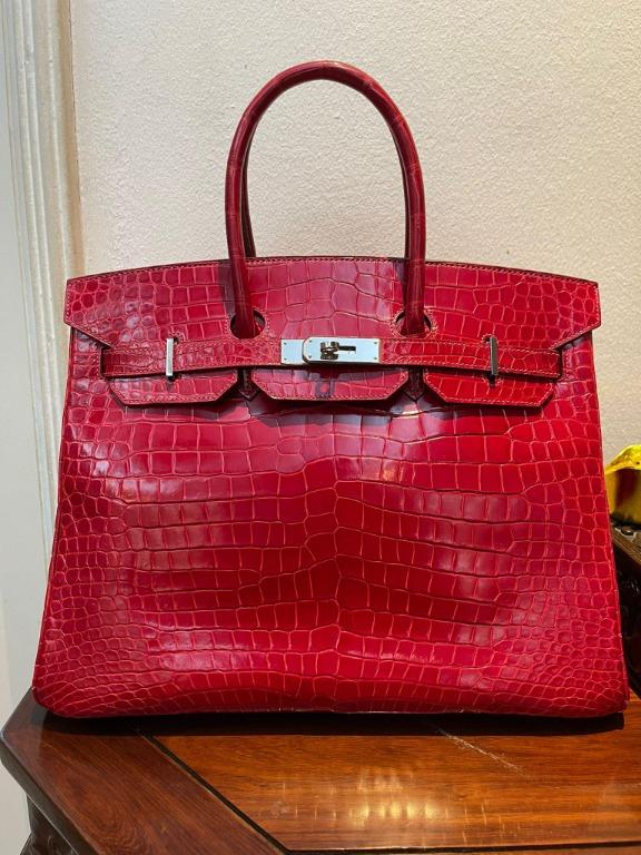 Red top croc birkin