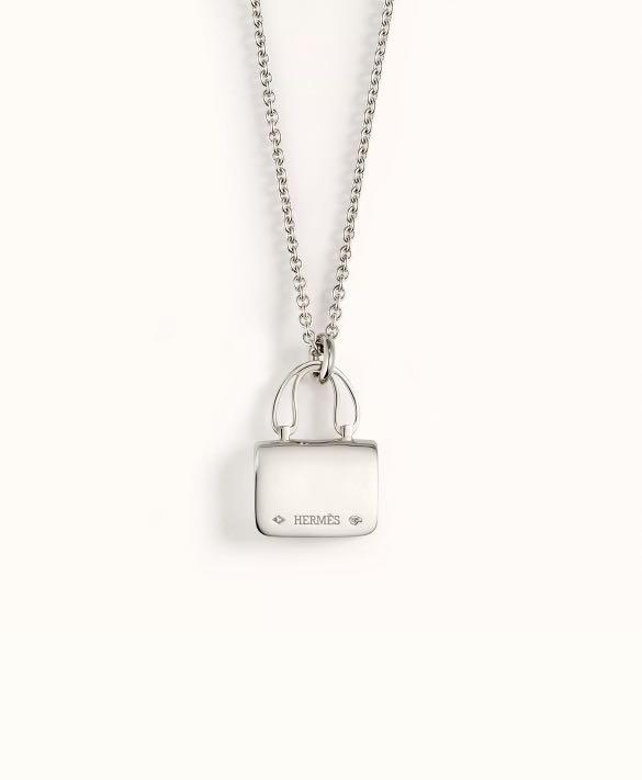 Hermes constance necklace white gold Clearance