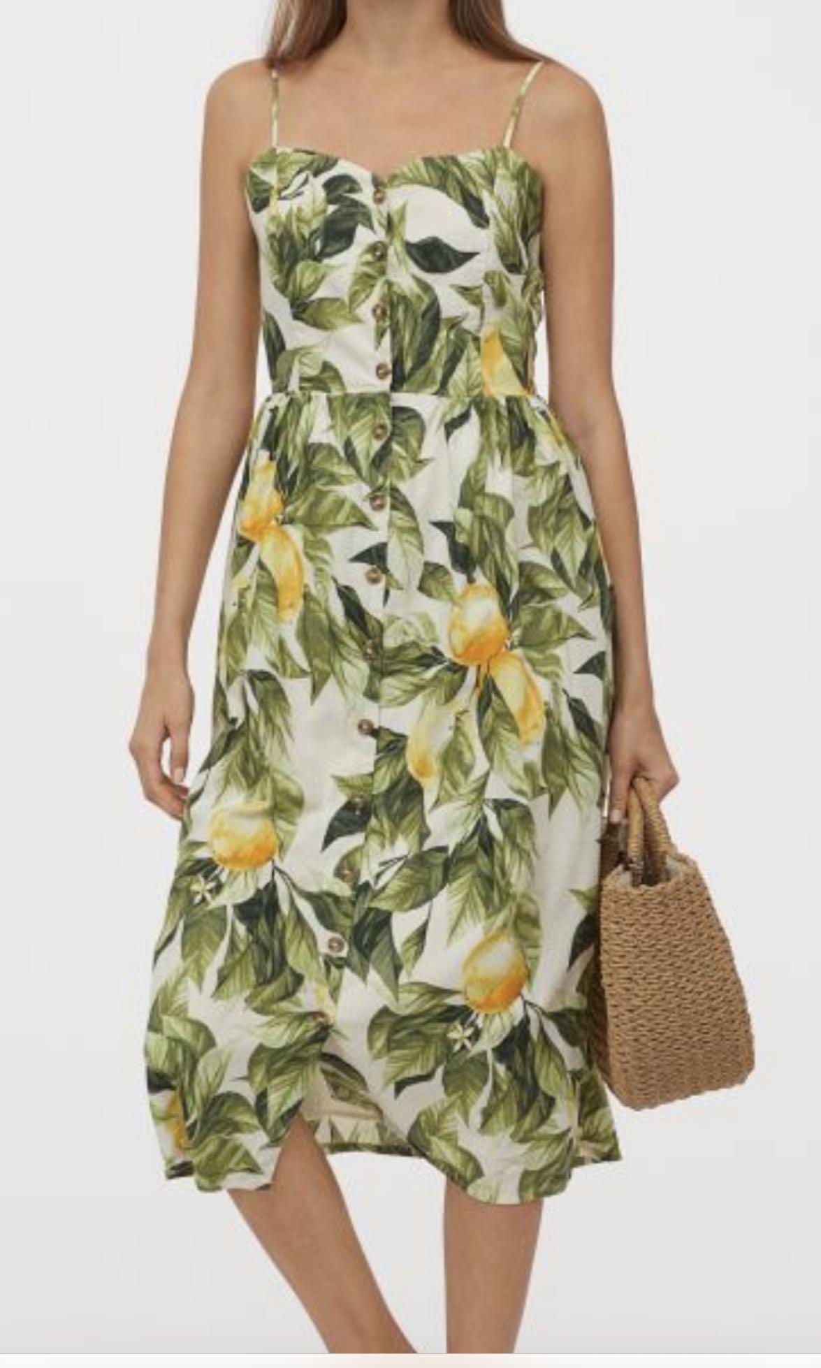 H M lemon print dress