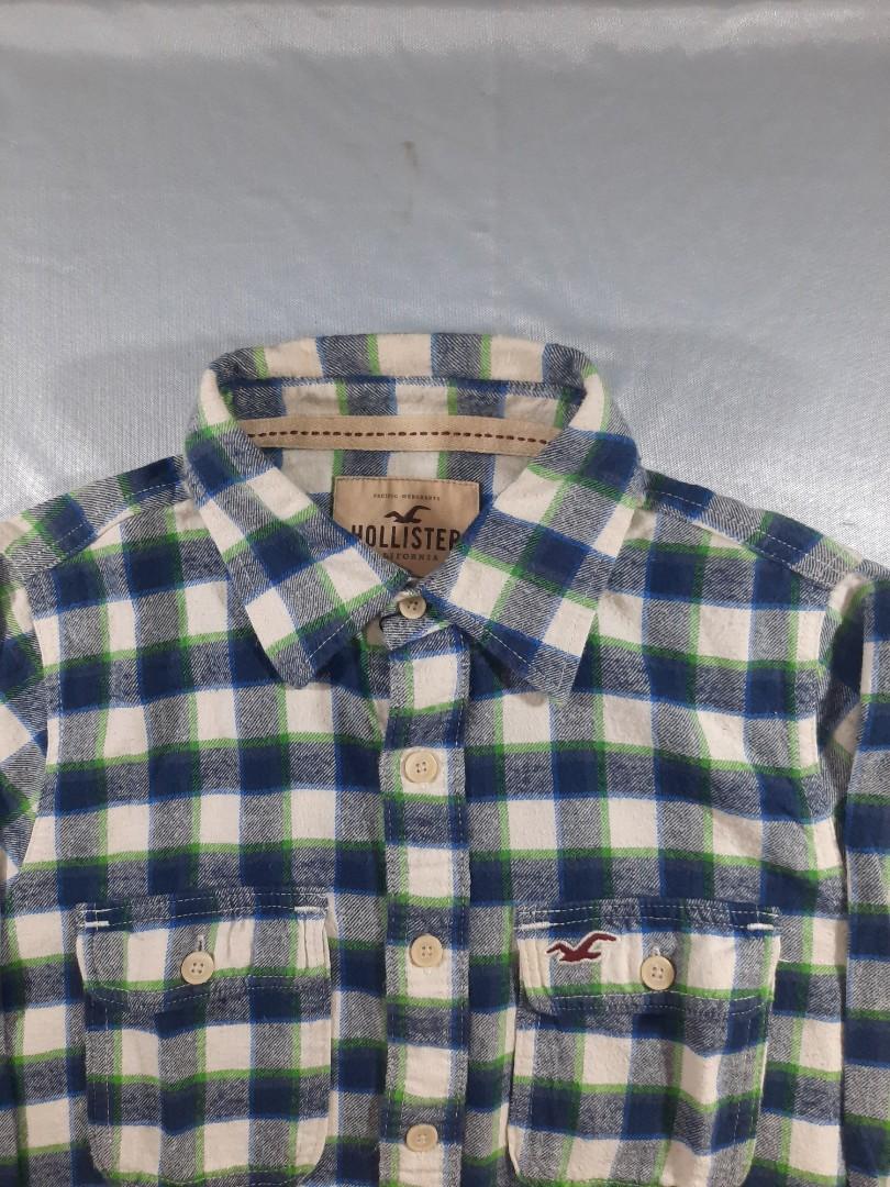 Hollister Flanel, Fesyen Pria, Pakaian 