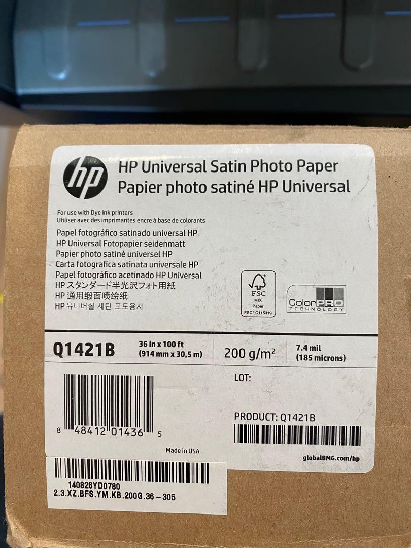 HP Universal Satin Roll Paper 專業相紙36英寸, 電腦＆科技, 打印機及影印機- Carousell