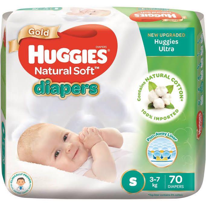 Huggies Gold Natural Soft S size Quantity 2