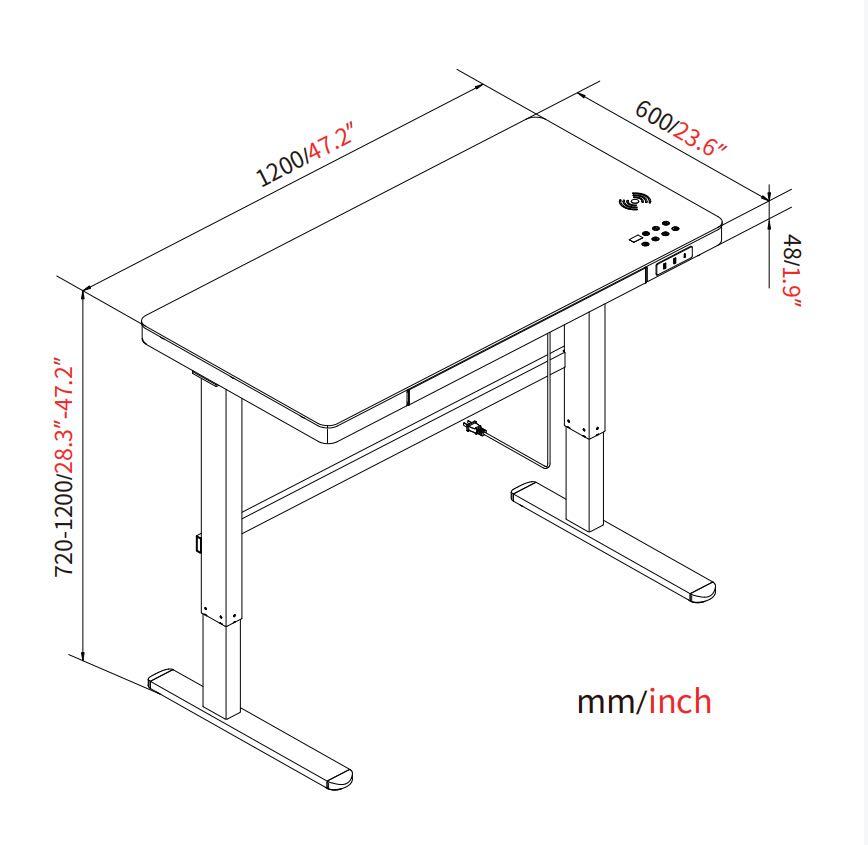 [iDS] Ergonomic Study Table Motorised Height Adjustable Desk USB 3.0 ...