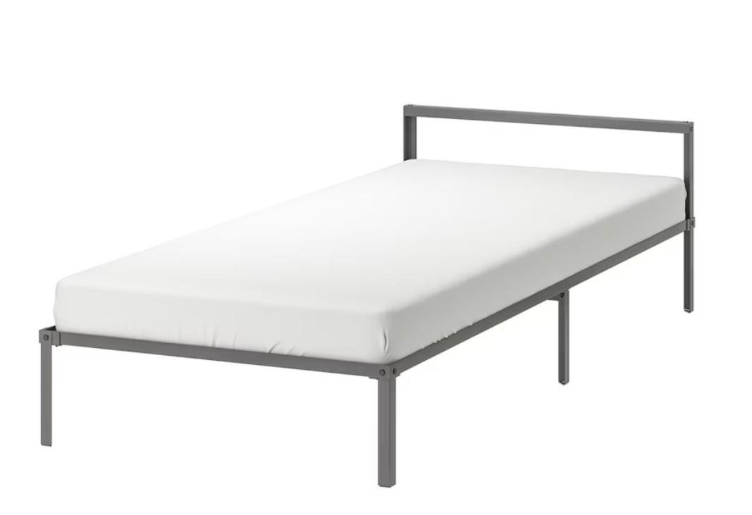IKEA Metal Single Bedframe + Mattress, Furniture & Home Living, Furniture, Bed Frames