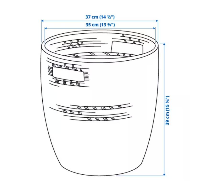 Ikea rattan planter pot, Furniture & Home Living, Home Decor, Other Home Decor on Carousell