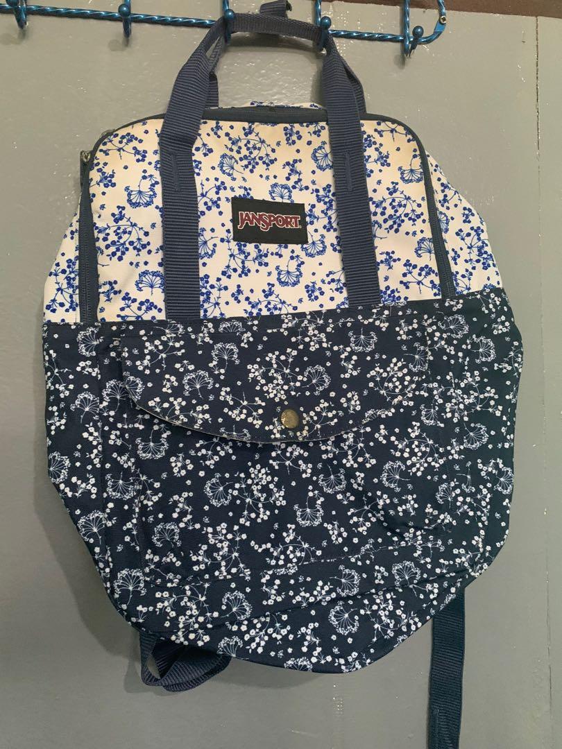 Jansport Navy Blue Floral Backpack Authentic Women s Fashion