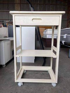 Kitchen Wooden Trolley
L22 W14 H33 in
Solid wood
Ceramic tiles top
Adjustable shelf
In good condition