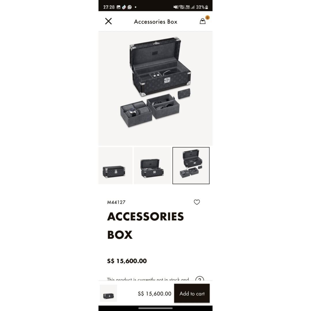 Louis Vuitton Coffret Accessories Trunk M44127 NEW Case Removable Shelves 