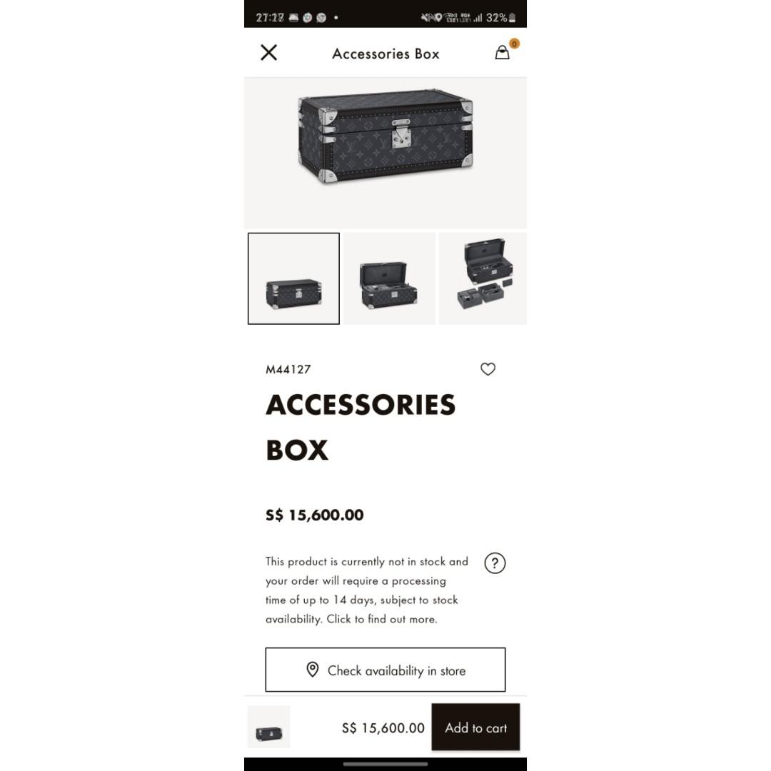 Louis Vuitton Coffret Accessories Trunk M44127 NEW Case Removable Shelves