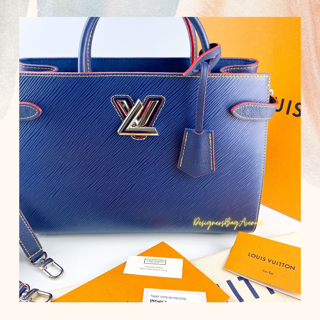 LOUIS VUITTON Twist Epi Leather 2Way Tote Bag Indigo