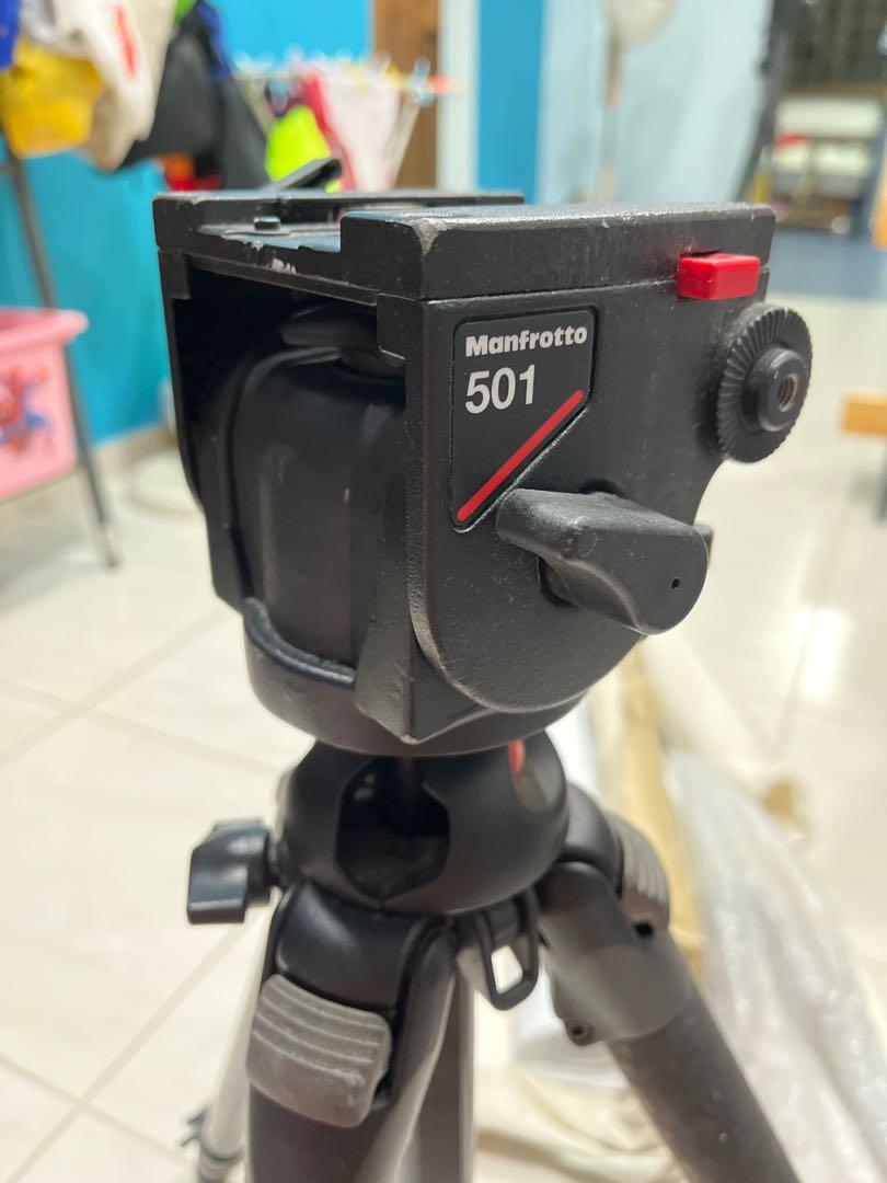 manfrotto 055PROB with 501 fluid head, Photography, Photography