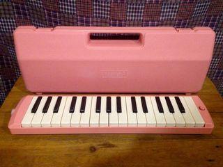 Pink Melodion Pianica Yamaha Melodion Instrument blowing piano