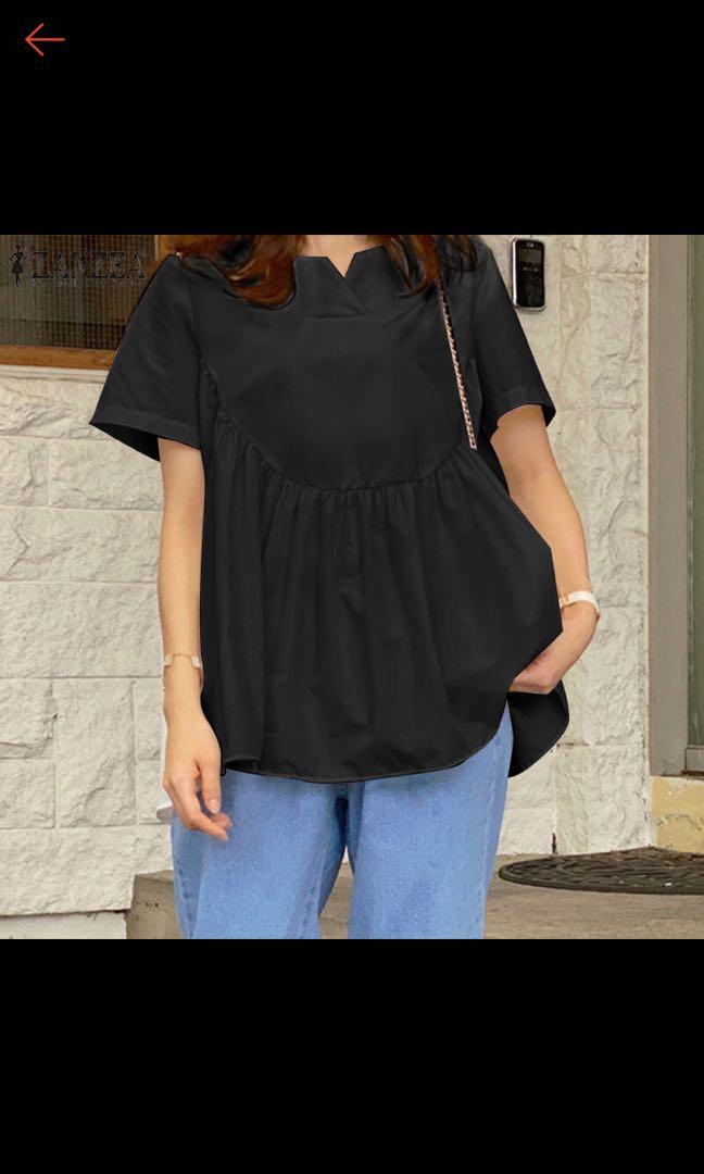Pleated shortsleeve blouse top (Category: Blouses) located in Iligan City. Submitted by sttal (Listing ID 1167040463, Image 1). Description: Very nice fabric. Please refer the measurements on the posted picture .