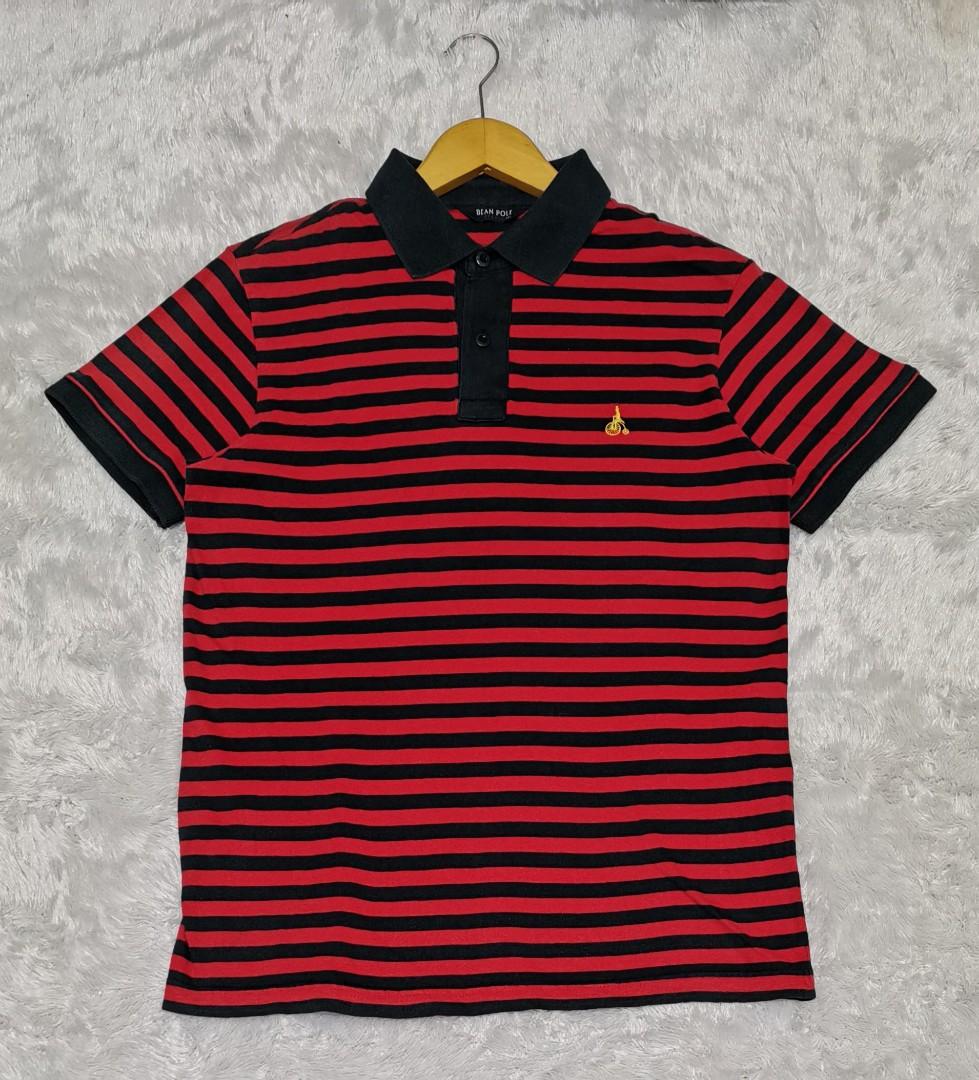 Polo Shirt Bean Pole strip (red/black 